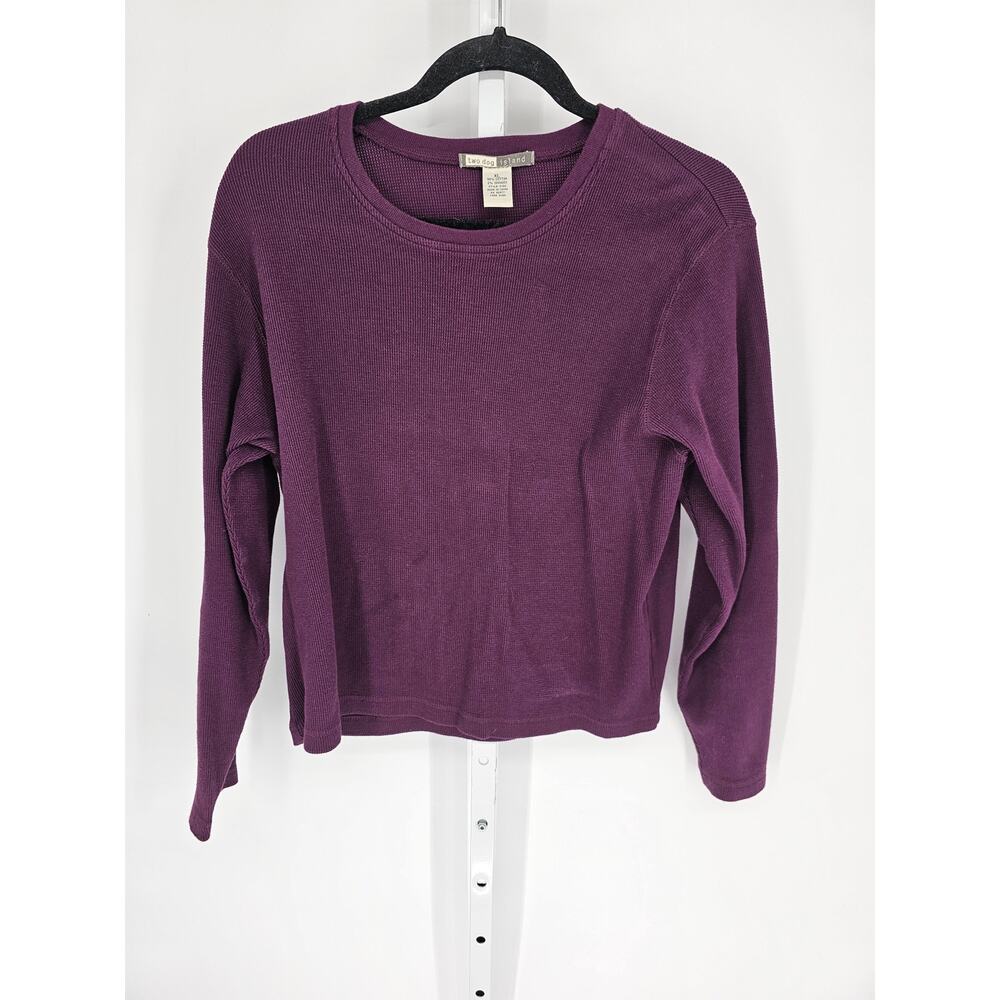 Two Dog Island Women's Long Sleeve Round Neck Cotton Purple Casual Top Size XL